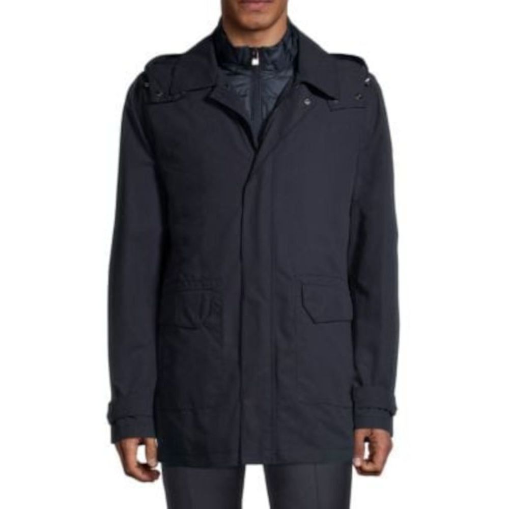 CORNELIANI ID Mens Navy Trench Coat 54
